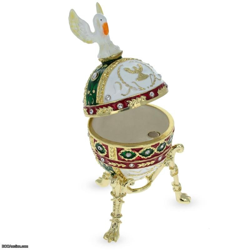Replica Royal Faberge Egg Bird Design Gold Plated