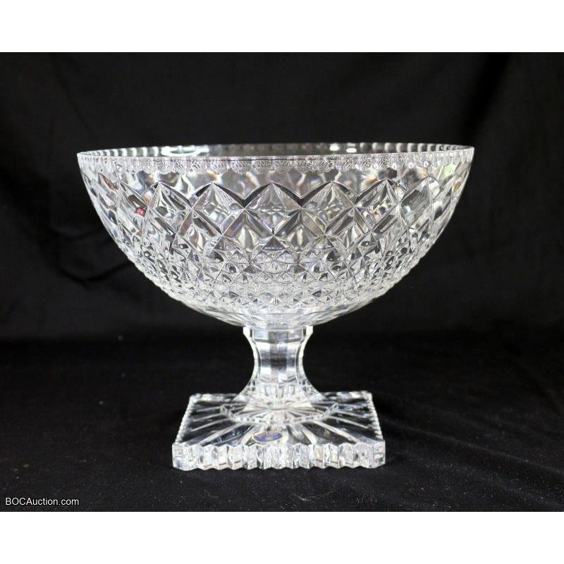 Antique Bohemian Wine Crystal Footed Bowl Glass Сreamer