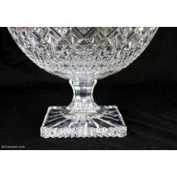 Antique Bohemian Wine Crystal Footed Bowl Glass Сreamer