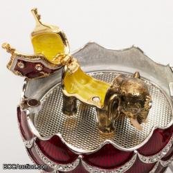High-Detailed Clockwork Casket Faberge Egg Jewelry