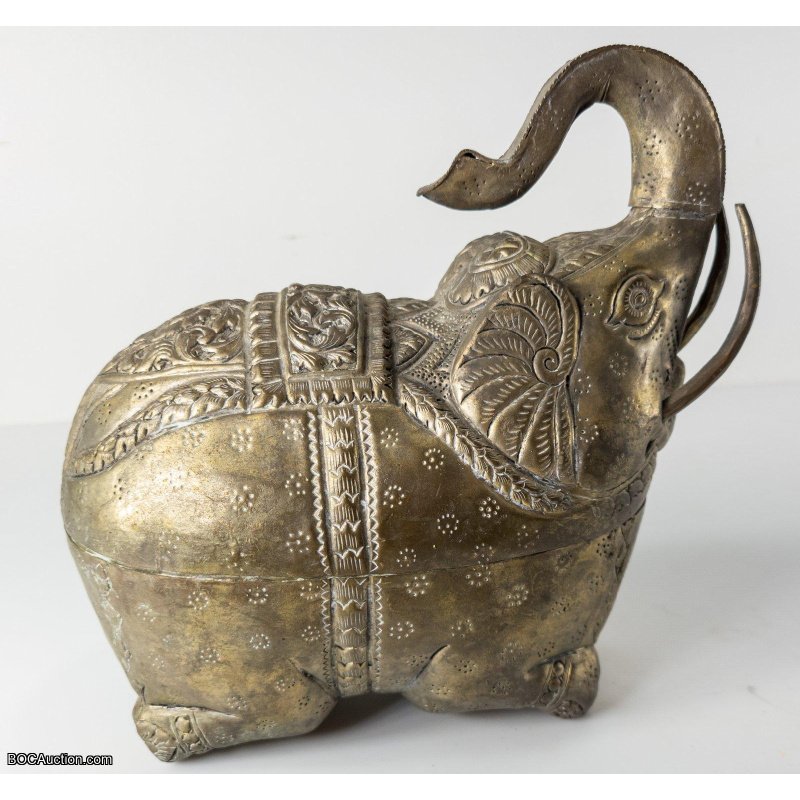 Vintage Unique Casket Elephant Design High-Detailed