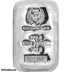 Vintage Ingot Germania Mint Bar Silver 999,9 Fine