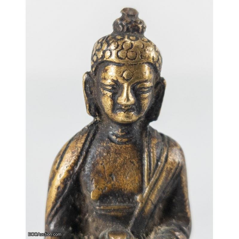 Vintage Chinese Miniature Bronze Rare Buddha Statuette