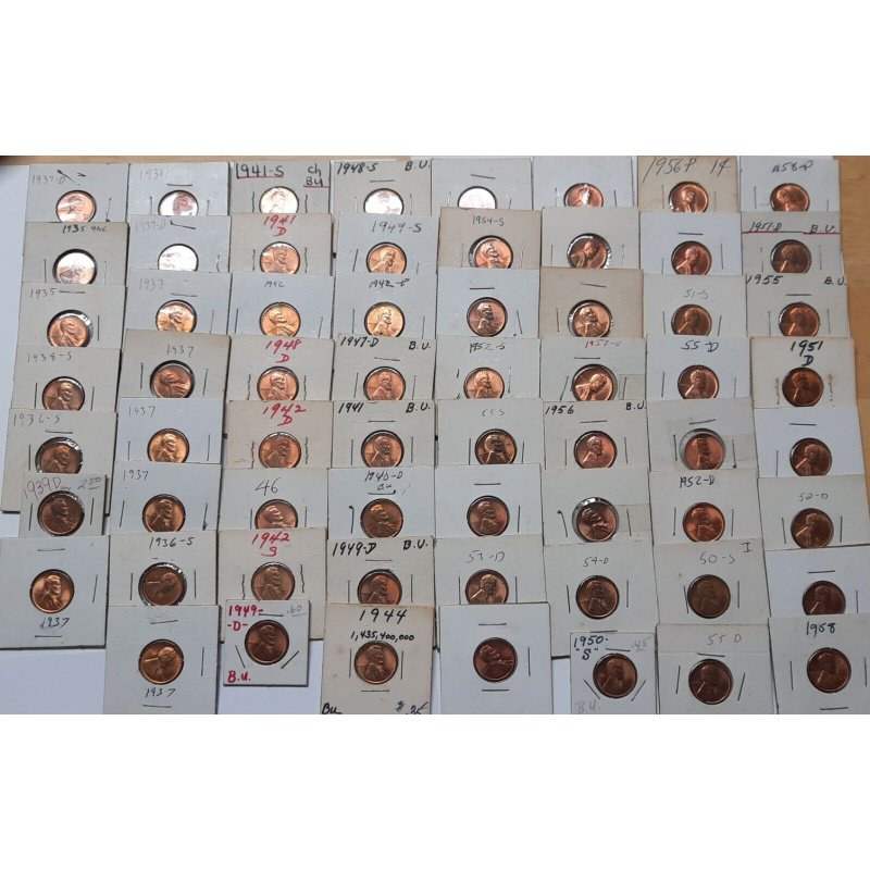 268 Wheat Cents--Includes BU's & Earlier Dates!