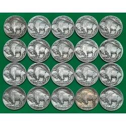Half Roll of 1938-D Full Date Buffalo Nickels--20 Coins in All!!