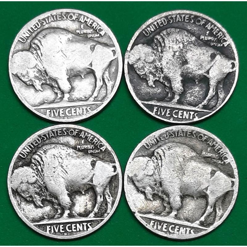Four Semi-Key Buffalo Nickels--1918-D, 1919-S, 1920-D, 1923-S