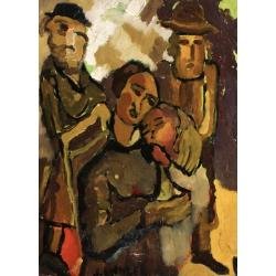 JACQUES ENDZEL (1927-2014) SIGNED FRENCH ARMENIAN OIL CANVAS - FAMILY GROUP 1964