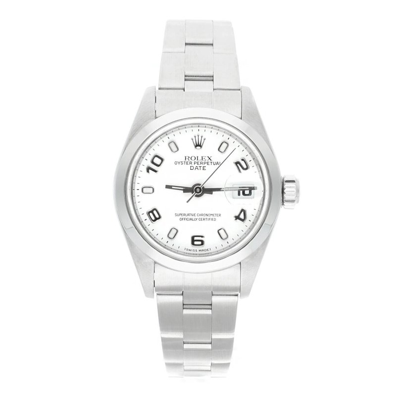 Rolex Date White Dial Oyster Bracelet Steel Ladies Watch 69160