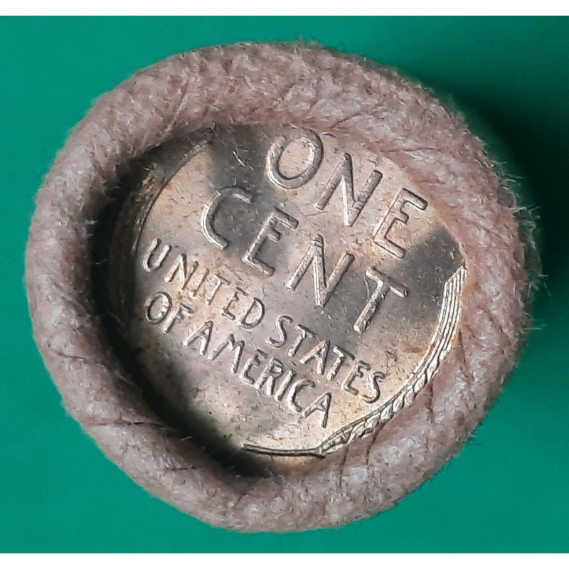 1956-D Wheat Cent Roll-- Original Bank Wrapped--OBW!