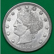 1883 No Cents Liberty V Nickel--BU!