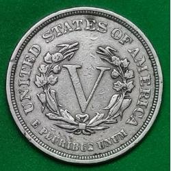 1883 No Cents Liberty V Nickel--XF!