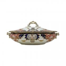 Nice Antique Royal Crown Derby Gilt Porcelain "Old Imari" Serving Dish (w/Lid!)