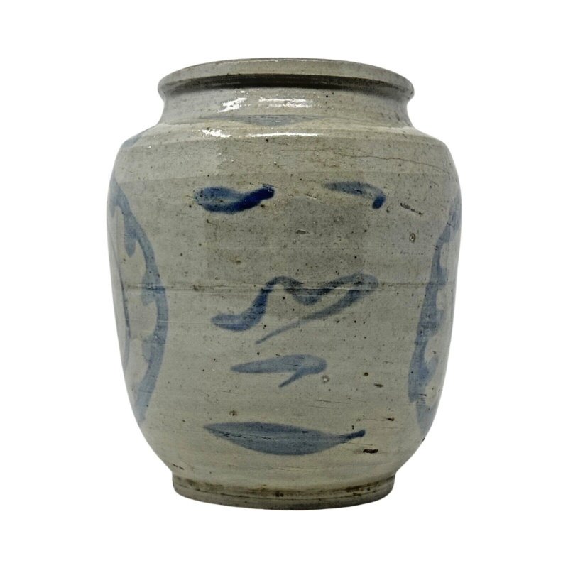 Handsome 7" 18th. c. Qing Dynasty Chinese Ceramic/Porcelain Wine Pot/Ginger Jar