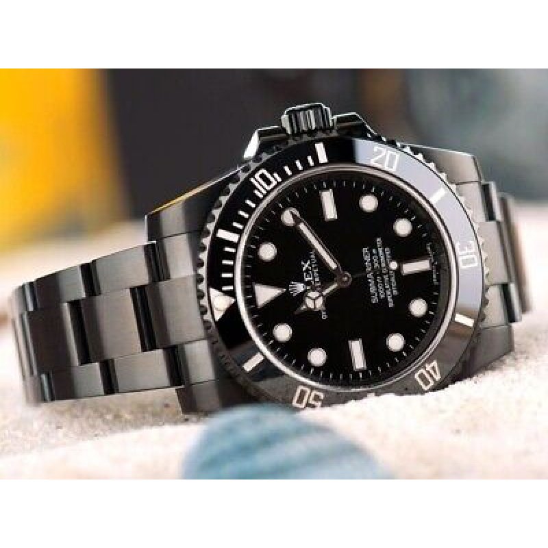 Rolex Submariner (No Date) Black PVD/DLC Coated Stainless Steel Watch 114060
