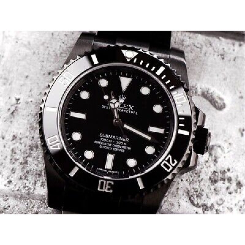 Rolex Submariner (No Date) Black PVD/DLC Coated Stainless Steel Watch 114060